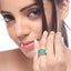 3.33 Carat Zambian Emerald & White Zircon Sterling Silver Ring