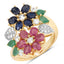 3.65 Carat Multi-Stone Floral Engagement Ring in Sterling Silver