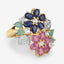 3.65 Carat Multi-Stone Floral Engagement Ring in Sterling Silver