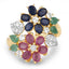 3.65 Carat Multi-Stone Floral Engagement Ring in Sterling Silver