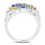 2.05 Carat Multi Sapphire Sterling Silver Engagement Ring