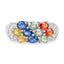 2.05 Carat Multi Sapphire Sterling Silver Engagement Ring