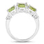 Anillo de Plata Esterlina con Peridoto y Topacio Blanco de 4.14 Quilates