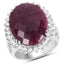 19.12 Carat Genuine Ruby and White Topaz Sterling Silver Ring