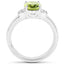 Bague en argent sterling avec péridot véritable de 1,76 carat et zircon blanc