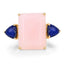12.18 Carat Genuine Pink Opal and Lapis Sterling Silver Ring
