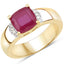 3.44 Carat Glass Filled Ruby & White Topaz Sterling Silver Ring