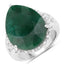 Anillo de Plata Esterlina con Esmeralda Teñida de 13.05 Quilates y Topacio Blanco