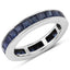 Bague de fiançailles en argent sterling avec saphir bleu véritable de 3,12 carats