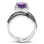 Bague en Argent Sterling avec Améthyste de 2,31 Carats, Spinelle Noir et Diamant