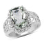 3.94 Carat Green Amethyst & White Topaz Sterling Silver Ring