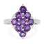 2.16 Carat Genuine Amethyst Sterling Silver Engagement Ring