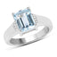 Anillo de Plata Esterlina con Topacio Azul y Topacio Blanco de 2.64 Quilates