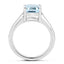 Anillo de Plata Esterlina con Topacio Azul y Topacio Blanco de 2.64 Quilates