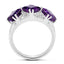 3.09 Carat Genuine Amethyst & White Topaz Sterling Silver Ring