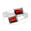2.40 Carat Genuine Garnet .925 Sterling Silver Engagement Ring
