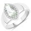 Bague en argent sterling avec améthyste verte de 1,64 carat et topaze blanche