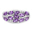 1.67 Carat Amethyst & White Topaz Sterling Silver Engagement Ring