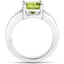 2.27 Carat Genuine Peridot and White Zircon Sterling Silver Ring