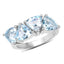 Bague en argent sterling .925 avec topaze bleue véritable de 5,00 carats