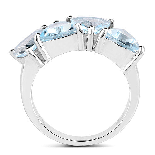Bague en argent sterling .925 avec topaze bleue véritable de 5,00 carats