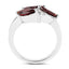 Bague en argent sterling avec grenat véritable de 1,98 carat et topaze blanche
