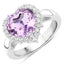 4.03 Carat Pink Amethyst & White Topaz Sterling Silver Ring
