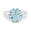 2.58 Carat Genuine Blue Topaz & White Topaz Sterling Silver Ring