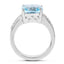 Bague en argent sterling avec topaze bleue et topaze blanche de 4,62 carats