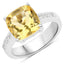 Bague en argent sterling de 4,12 carats en citrine véritable et topaze blanche