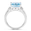 Bague en argent sterling avec topaze bleue et topaze blanche de 4,58 carats