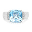 Bague en argent sterling avec topaze bleue et topaze blanche de 4,58 carats