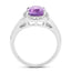 Anillo de plata esterlina de amatista de 2.13 quilates y topacio blanco