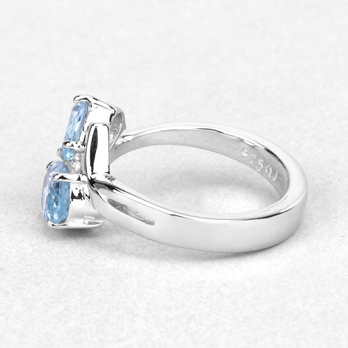 2.55 Carat Genuine Blue Topaz Sterling Silver Ring