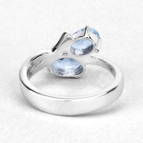 2.55 Carat Genuine Blue Topaz Sterling Silver Ring