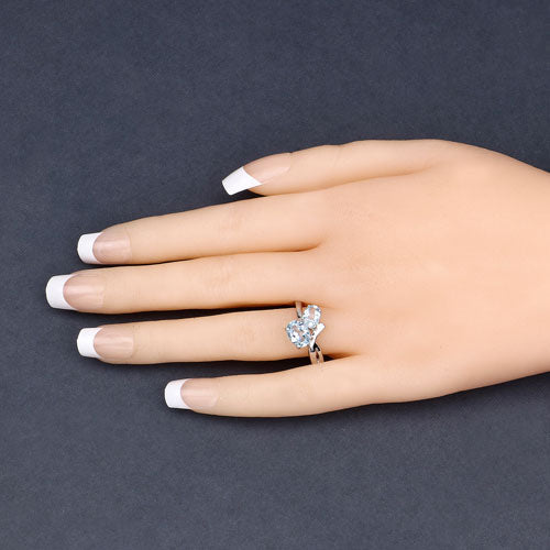 2.55 Carat Genuine Blue Topaz Sterling Silver Ring