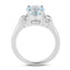 2.28 Carat Genuine Blue Topaz & White Topaz Sterling Silver Ring