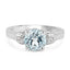 2.28 Carat Genuine Blue Topaz & White Topaz Sterling Silver Ring