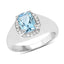 Bague en argent sterling avec topaze bleue et topaze blanche de 1,62 carat