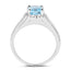 Bague en argent sterling avec topaze bleue et topaze blanche de 1,62 carat