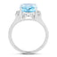 4.28 Carat Genuine Blue Topaz & White Topaz Sterling Silver Ring