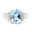 4.28 Carat Genuine Blue Topaz & White Topaz Sterling Silver Ring