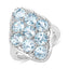 Anillo de Plata de Ley con Topacio Azul Genuino de 5.40 Quilates