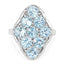 Anillo de Plata de Ley con Topacio Azul Genuino de 5.40 Quilates