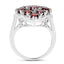 Anillo de Compromiso de Granate Genuino de 5.22 Quilates en Plata Esterlina .925