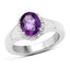 Bague de fiançailles en argent sterling avec améthyste de 1,73 carat et topaze blanche