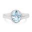 Bague de fiançailles en topaze bleue et topaze blanche de 2,63 carats en argent sterling .925