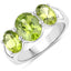 3.36 Carat Genuine Peridot .925 Sterling Silver Engagement Ring