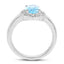 Bague en argent sterling avec topaze bleue et topaze blanche de 2,58 carats
