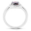 Anillo de Compromiso de Granate de 2.58 Quilates y Topacio Blanco en Plata de Ley